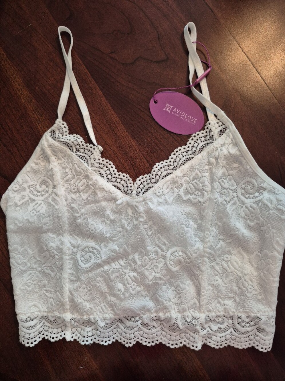 Avidlove White Lace Camisole Crop Top